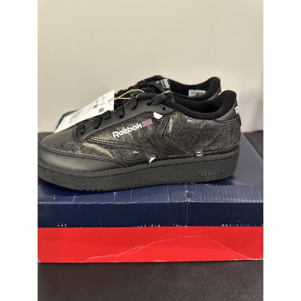 NIB Rare Reebok‎ Club C 85 X U Tennis-Tear Away-Low Sneaker Shoe Black-Women 5.5